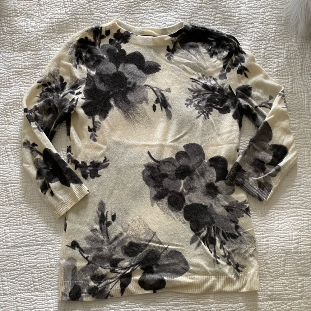 Talbots floral cashmere sweater